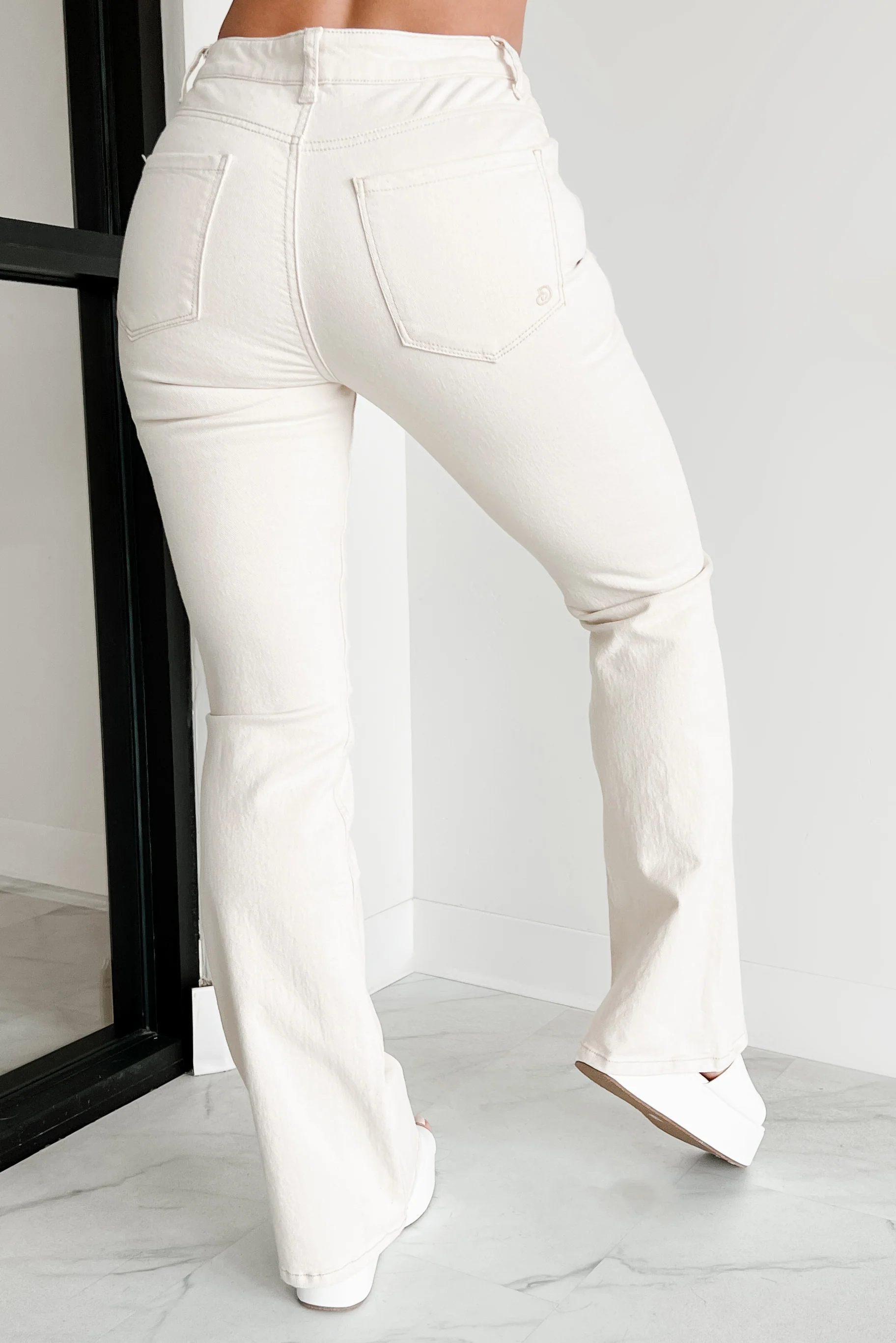 Minka High Rise Flare Indigo Reign Jeans (Khaki)