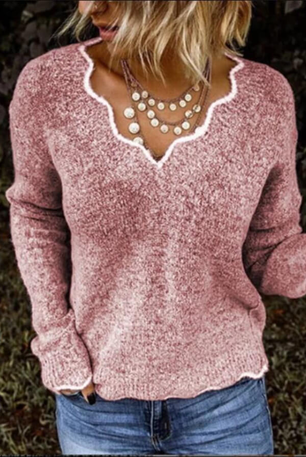 Fashion V Neck knitted Pullover