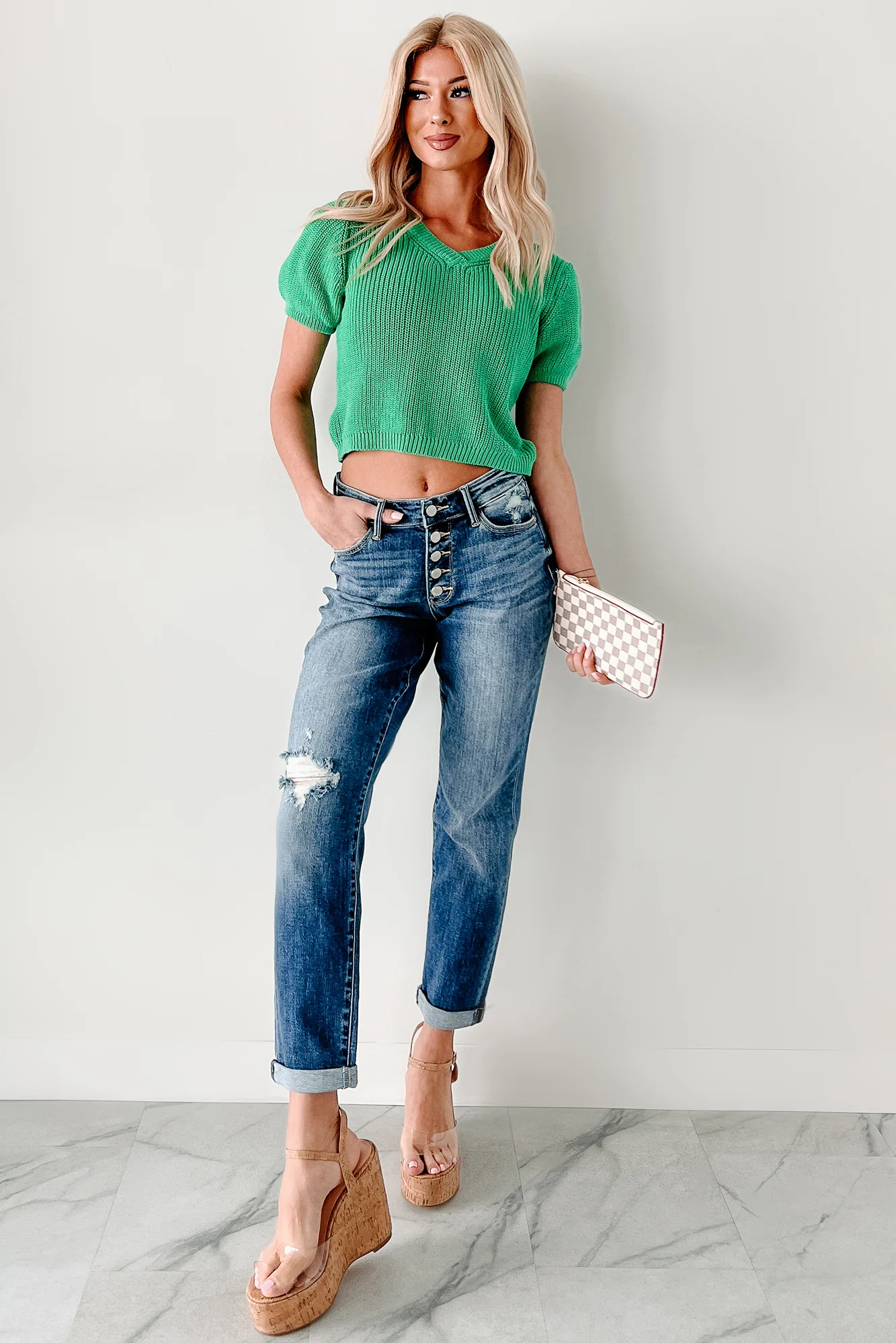 Justin Mid Rise Button Fly Judy Blue Boyfriend Jeans (Medium)