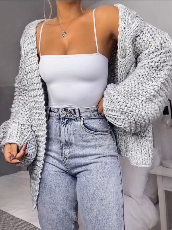 Women's Cardigans Knit Long Sleeve Loose Sweater Cardigan(⚡Hot Sale)