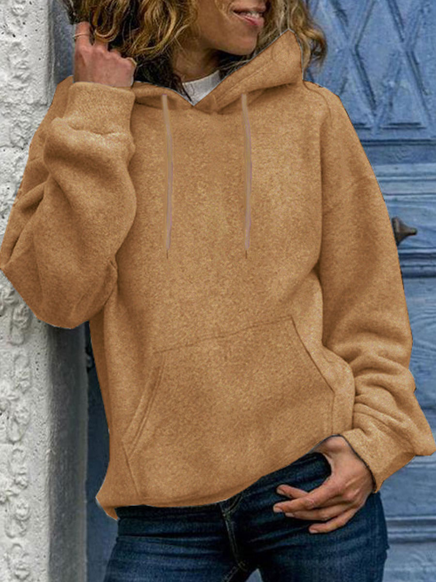 Casual Loose Solid Hoodie