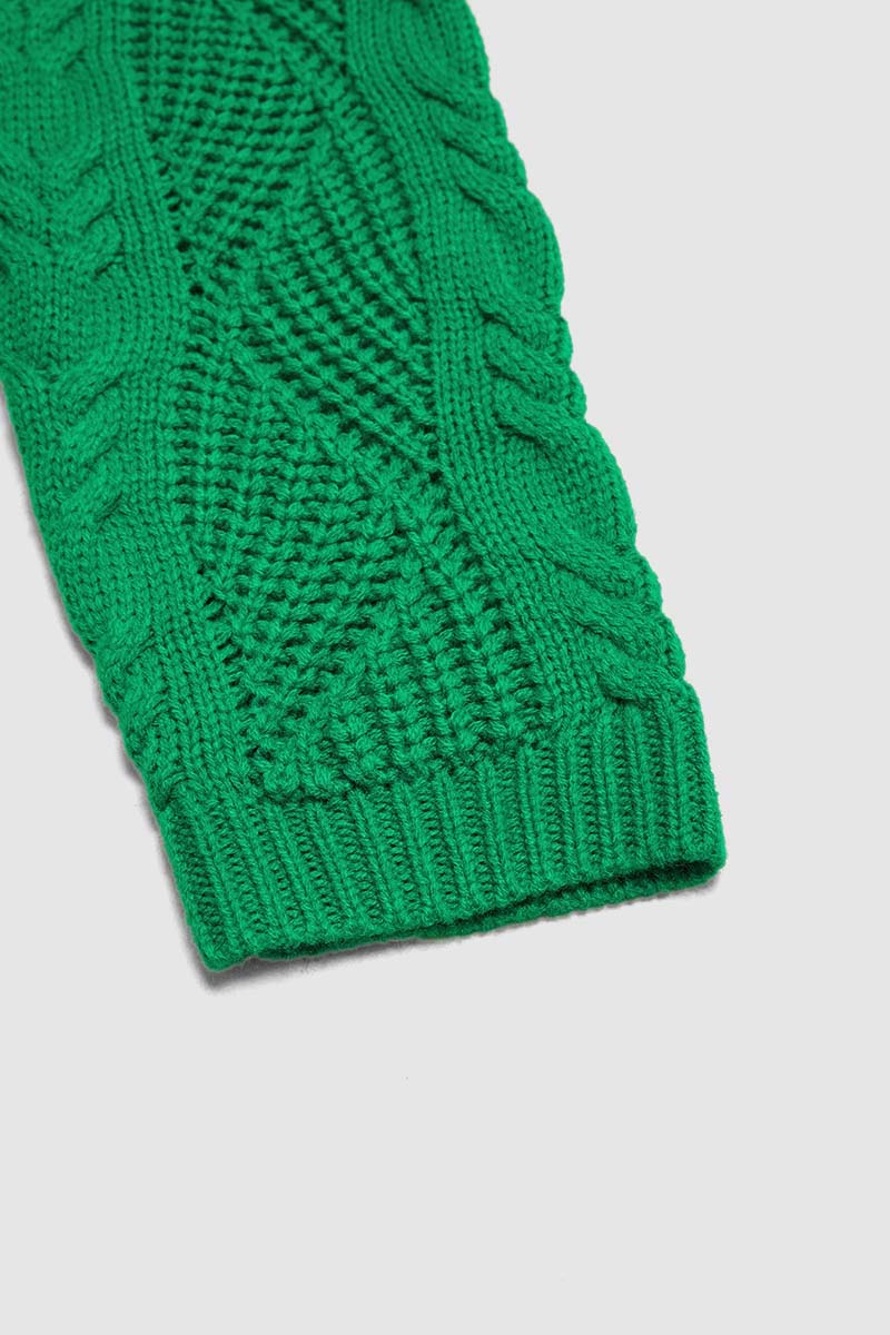 Solid Mixed Knit V Neck Long Sleeve Sweater