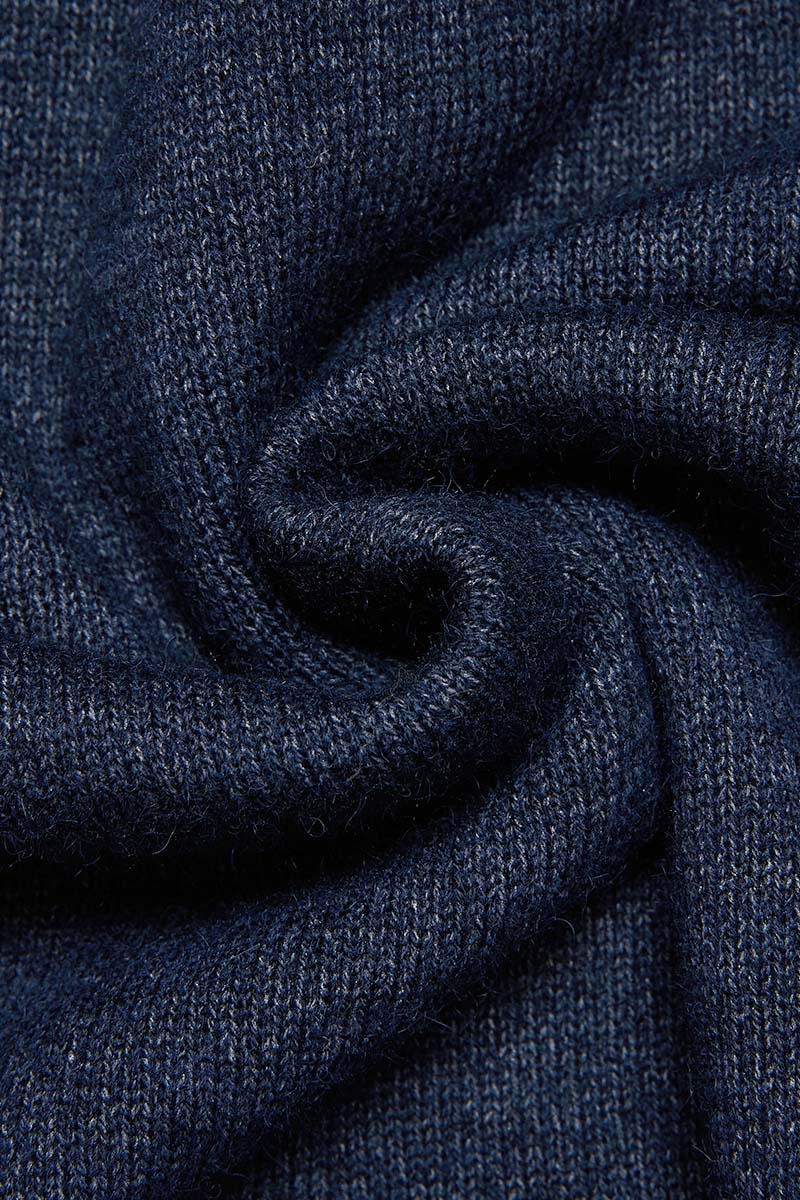 Contrast Binding Dual Pocket Rib-Knit Sweater