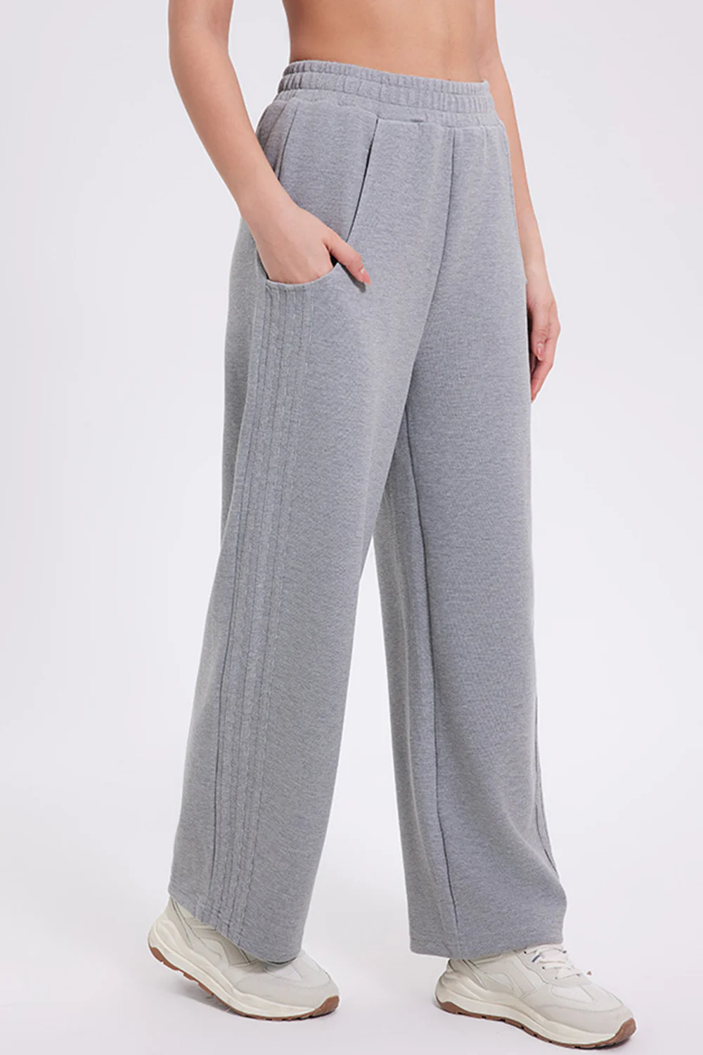Basic Bae Elastic Waist Straight Leg Pants with Pockets