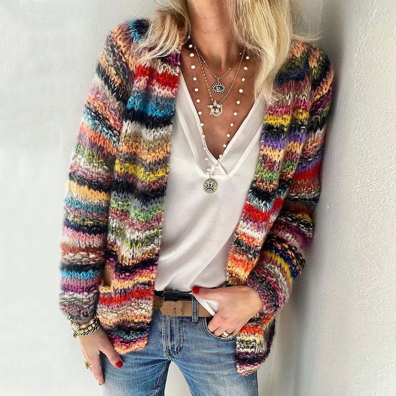 Casual Loose Colorful Sweater Cardigan