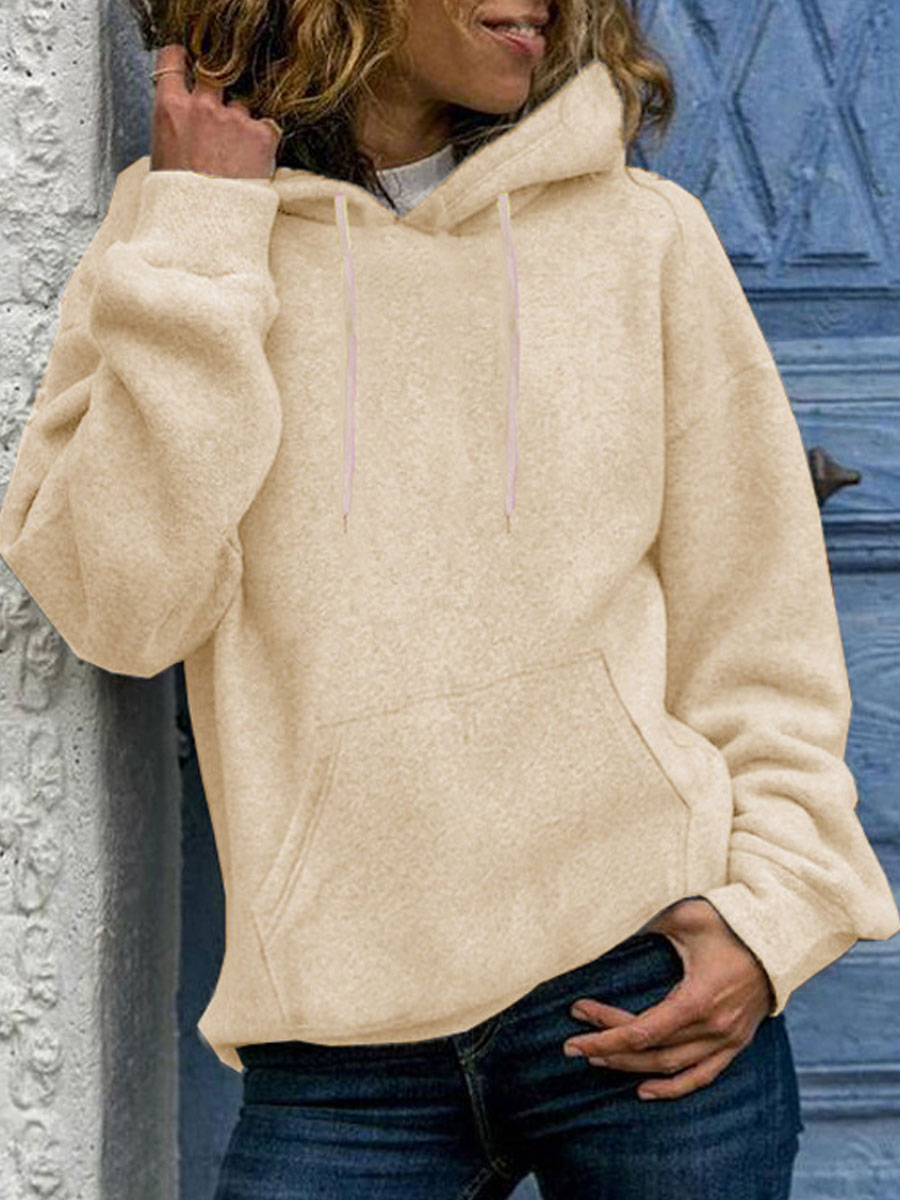Casual Loose Solid Hoodie
