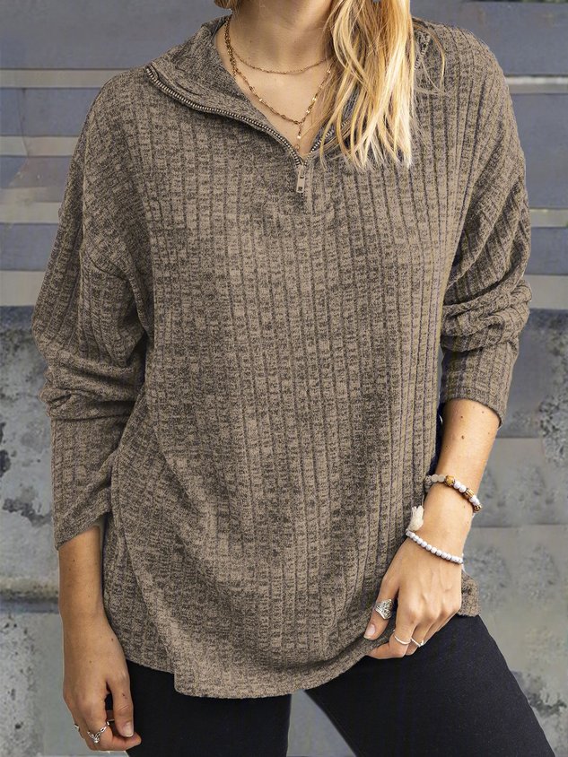 Long Sleeve V Neck Casual Knitwear & Sweaters