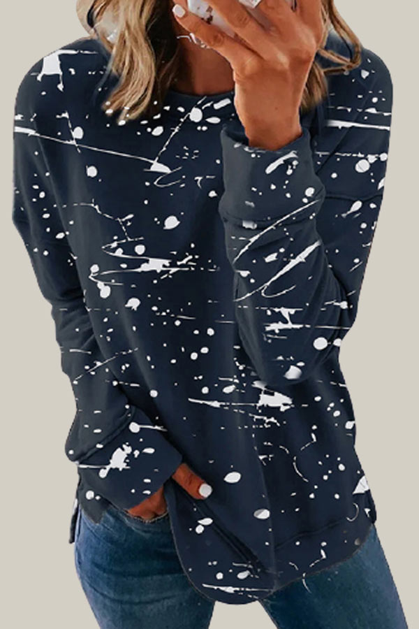 Casual Tie-dye Printed Striped Loose Top