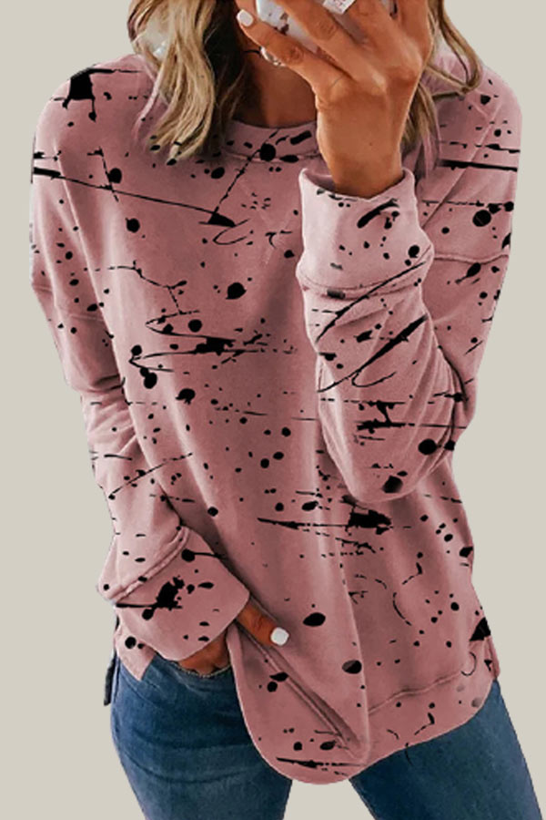 Casual Tie-dye Printed Striped Loose Top