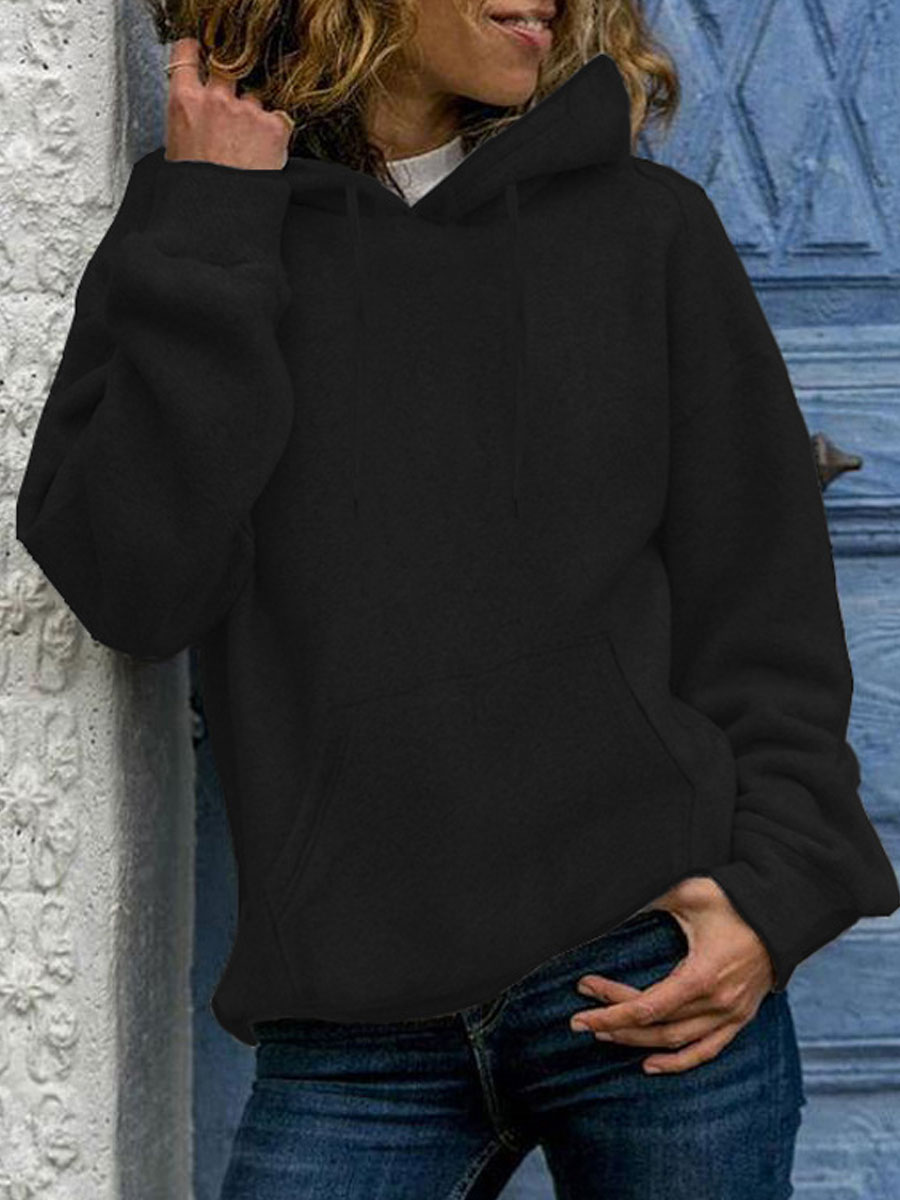 Casual Loose Solid Hoodie