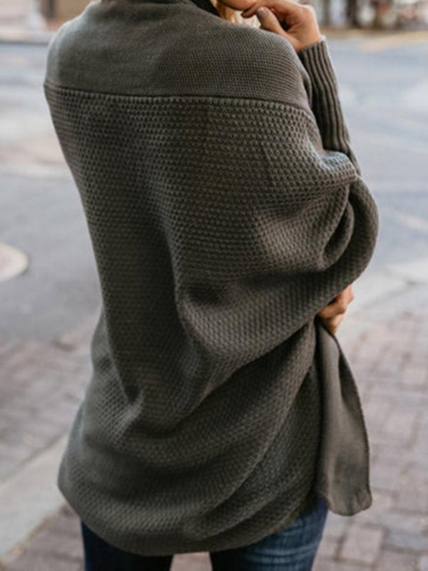 Fashion Loose Solid Color Knit Cardigan
