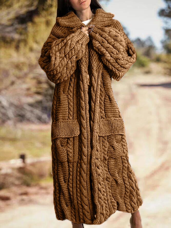 Knitted Long Sleeve Jacket Coat