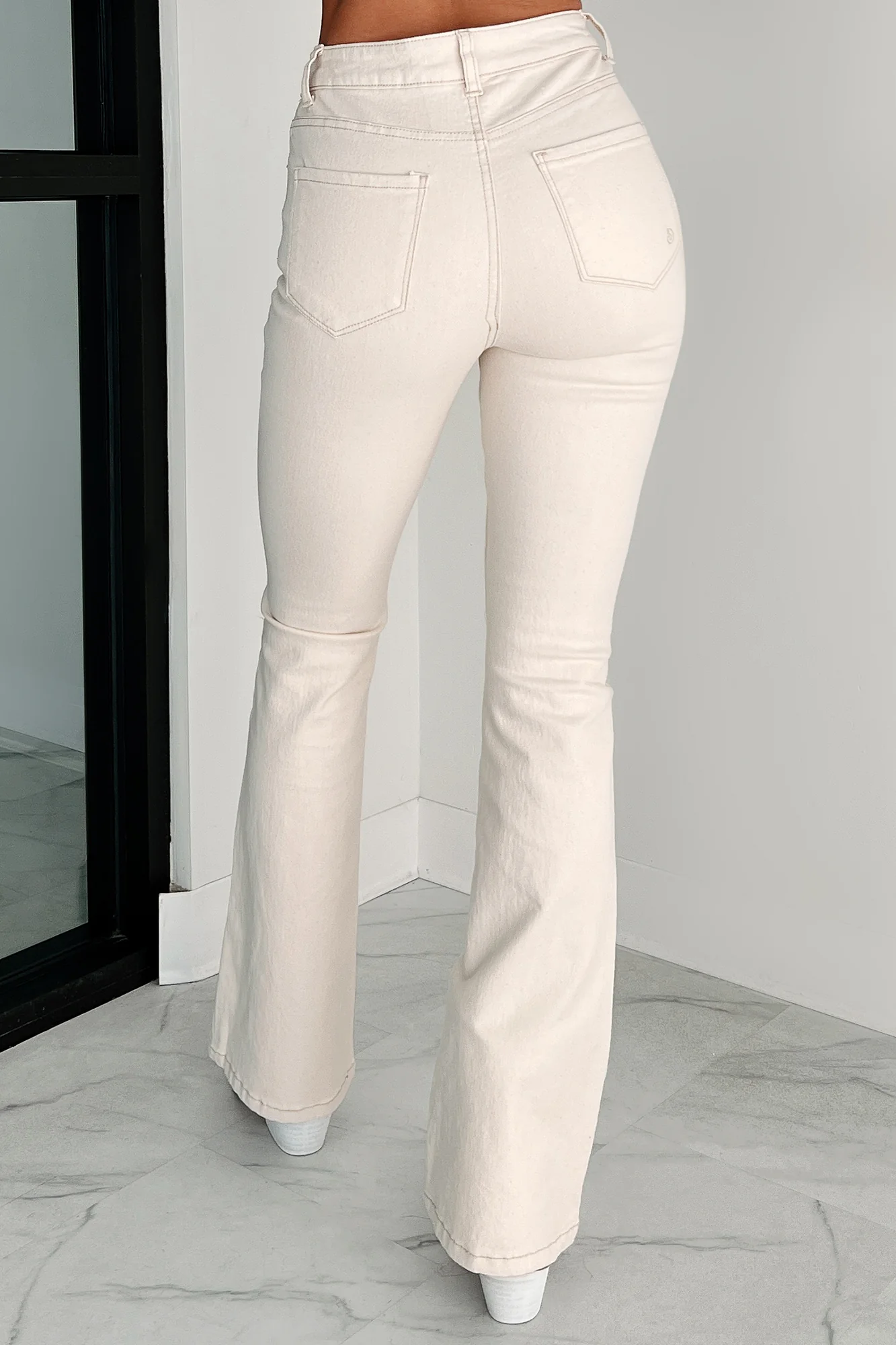 Minka High Rise Flare Indigo Reign Jeans (Khaki)