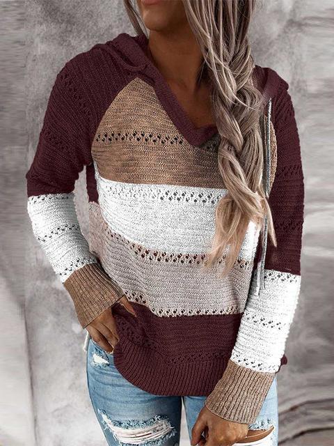Hollow Out Knitted Lightweight Casual Long sleeve Tops