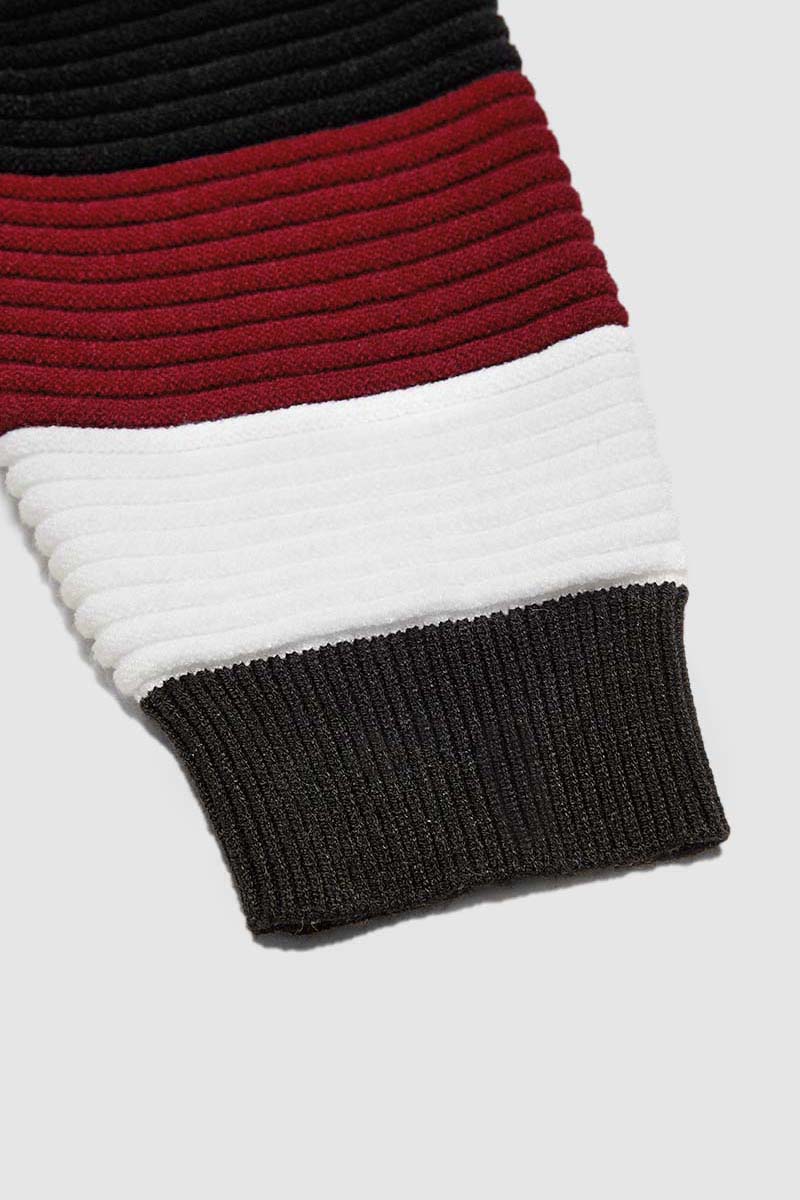 Chevron Pattern Hollow Out Asymmetrical Hem Sweater