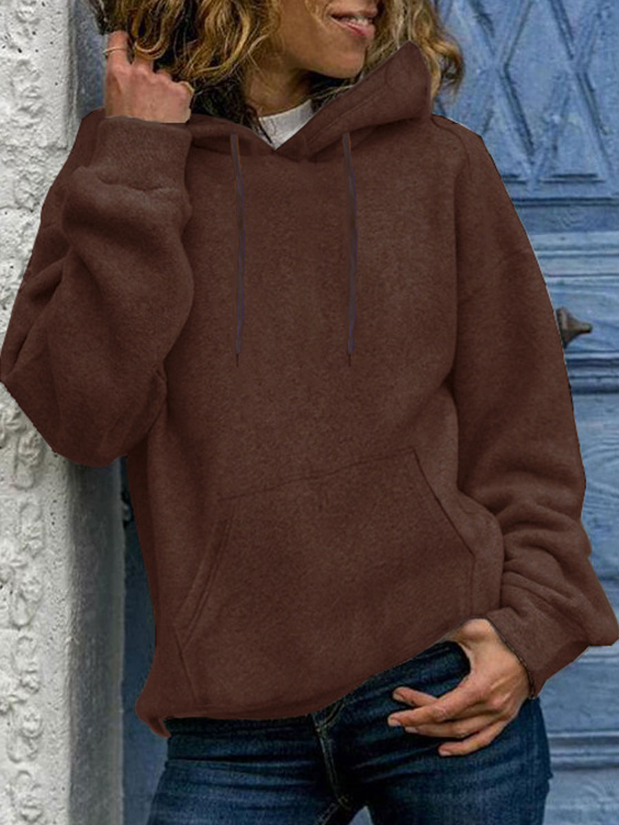 Casual Loose Solid Hoodie