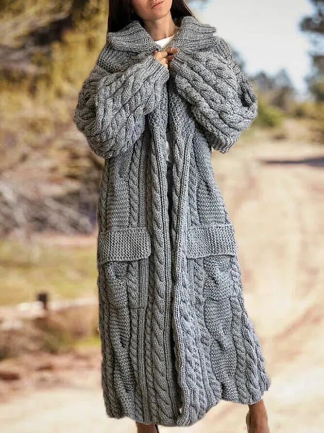 Knitted Long Sleeve Jacket Coat